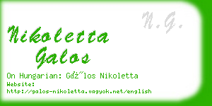 nikoletta galos business card